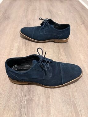 Men's Carlo Morandi Navy Suede Lace-Up Dress Shoes -